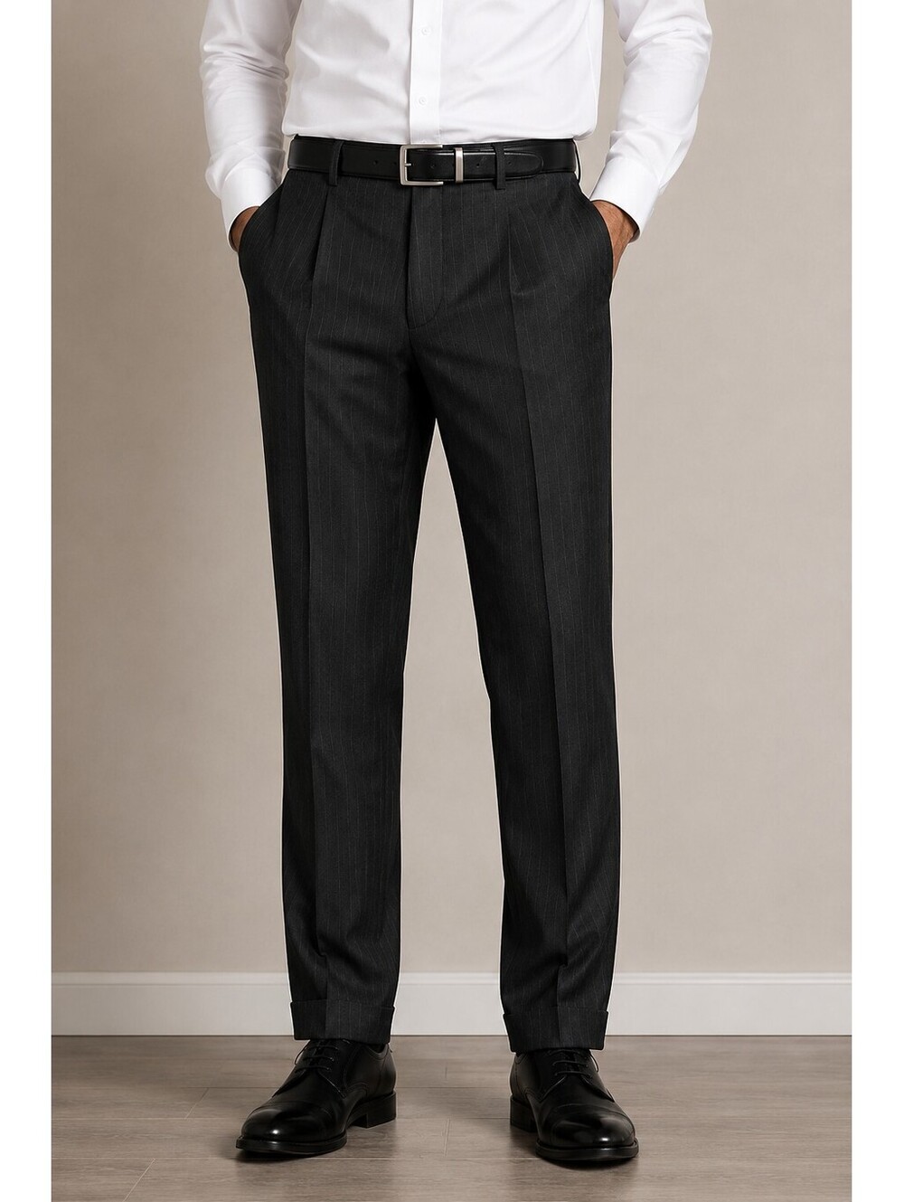 Arrow Y2K Charcoal Gray Pinstripe Dress Pants Preppy32x30 Wool Business Office